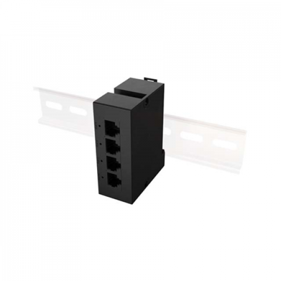 Lanberg Switch PoE Extender 1xIn 3xOut Fast Ethernet Din Rail at 30W metal clips | DIN-FE4-AT-30W