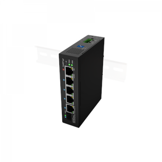 Lanberg Switch PoE 1xBT 3xAT SFP/ETH Din Unmanagment Fast Ethernet | ILFE-4P-1GE-1S-90