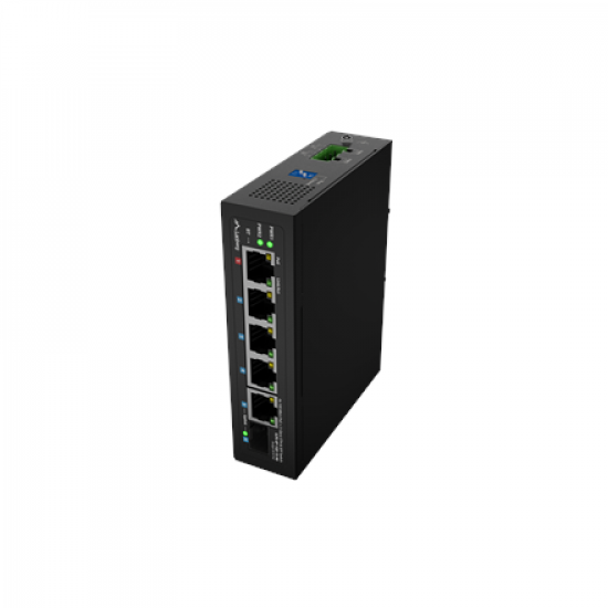 Lanberg Switch PoE 1xBT 3xAT SFP/ETH Din Unmanagment Fast Ethernet | ILFE-4P-1GE-1S-90