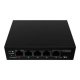 Lanberg Switch PoE 1xBT 3xAT SFP/ETH Din Unmanagment Fast Ethernet | ILFE-4P-1GE-1S-90