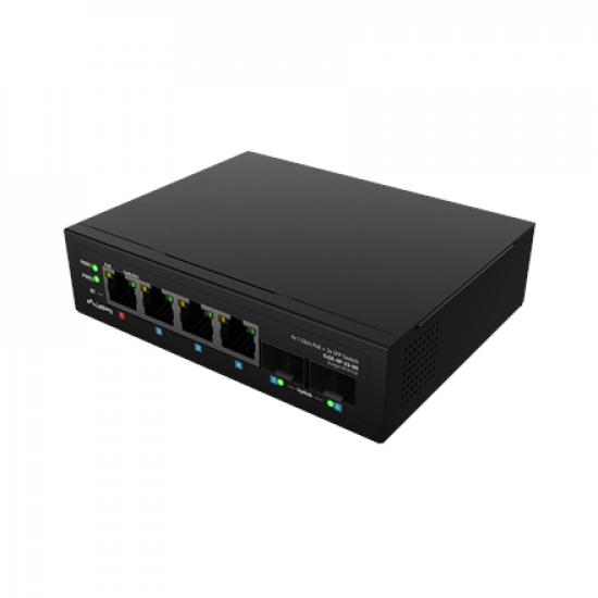 Lanberg Switch Light IndustrialPoE 1xBT 3xAT 2xSFP Din Unmanagment Gigabit Ethernet | ILGE-4P-2S-90 | Unmanaged
