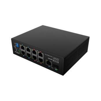 Lanberg Switch PoE 4xBT 4xAT SFP/ETH Din Unmanagment Fast Ethernet | ILFE-8P-1GE-1S-120 | Unmanaged | Din rail, Rack