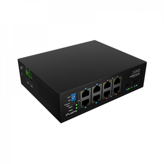 Lanberg Switch PoE 4xBT 4xAT 4xSFP Din Unmanagment Gigabit Ethernet | ILGE-8P-2S-120 | Unmanaged | Din rail