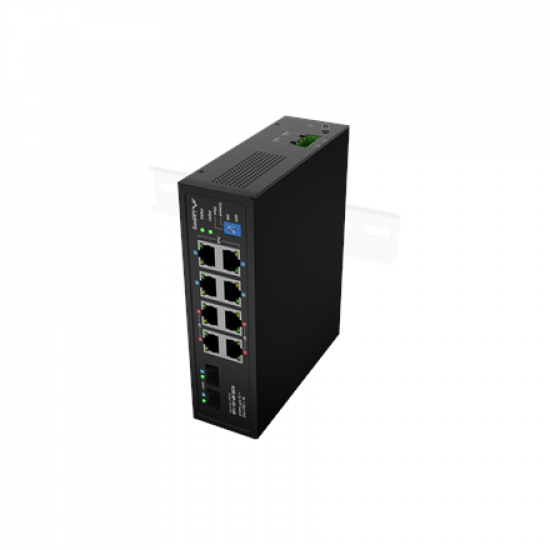 Lanberg Switch PoE 4xBT 4xAT 4xSFP Din Unmanagment Gigabit Ethernet | ILGE-8P-2S-120 | Unmanaged | Din rail