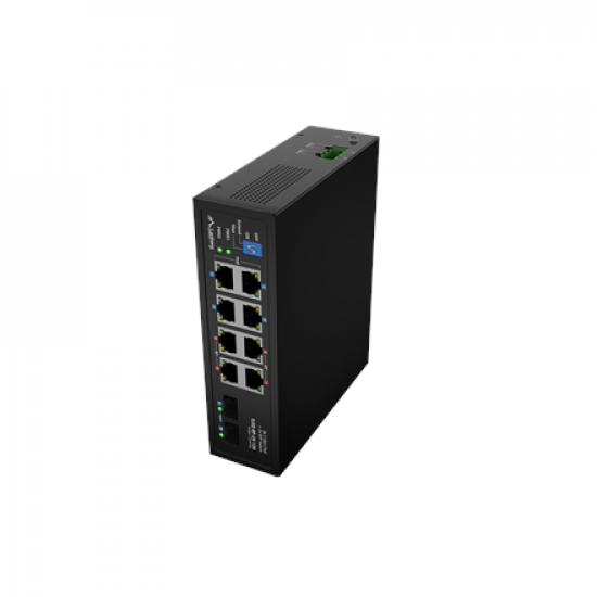 Lanberg Switch PoE 4xBT 4xAT 4xSFP Din Unmanagment Gigabit Ethernet | ILGE-8P-2S-120 | Unmanaged | Din rail