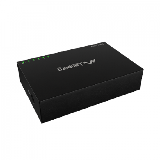 Lanberg Switch 5x1GB/s Unmanagment Gigabit Ethernet Desktop 12V metal case | DSM1-1005 | Unmanaged | Desktop