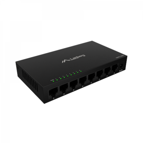 Lanberg Switch 8x1GB/s Unmanagment Gigabit Ethernet Desktop 12V metal case | DSM1-1008