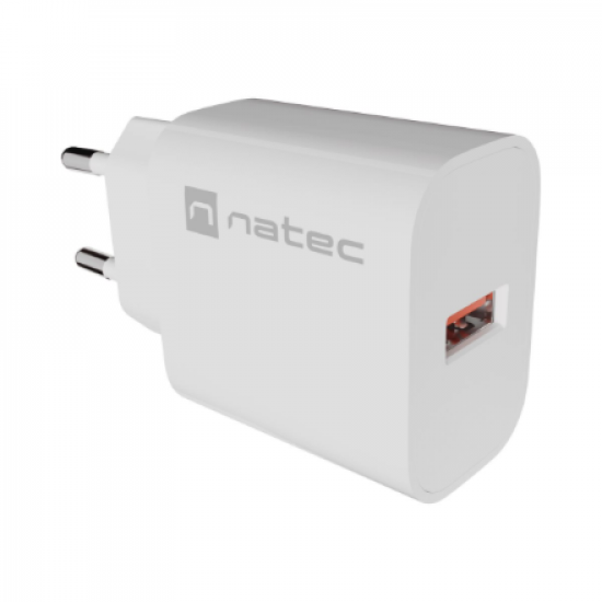 Natec Ribera USB Charger 1X USB-A 18W, White
