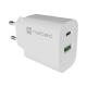 Natec Ribera USB Charger 1X USB-A + 1X USB-C 20W, White