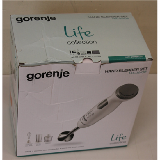 SALE OUT. Gorenje Hand Blender | HBC804QW | Hand Blender | 800 W | Jar capacity 0.5 L | White | DAMAGED PACKAGING