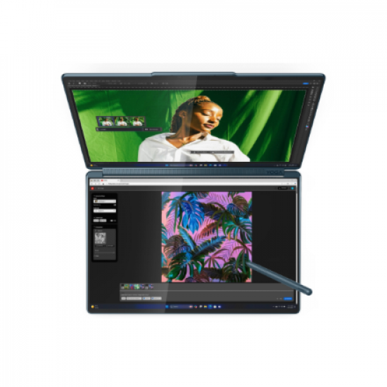 Lenovo Yoga Book 9 14IAH10 Touch 2x14 2.8K ULT7-255H/32GB/1TB/Intel Arc 140T/WIN11 Home/ENG Backlit kbd/Tidal Teal/2Y Warranty | Lenovo
