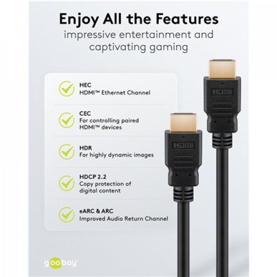 Goobay 80105 Soft HDMI High-Speed Cable with Ethernet | Soft | 5 m