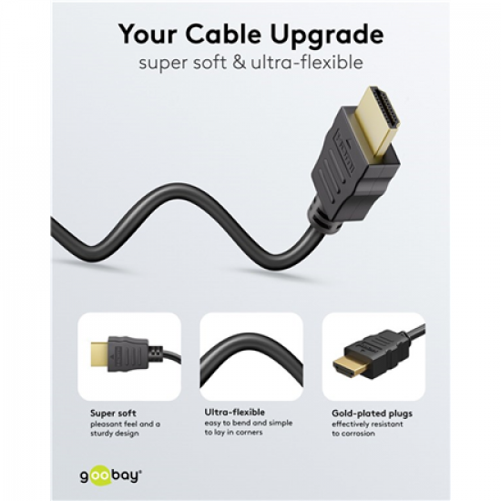 Goobay 80105 Soft HDMI High-Speed Cable with Ethernet | Soft | 5 m