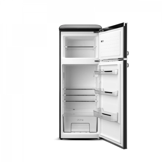 ETA Refrigerator | ETA253890020EN Storio Retro | Energy efficiency class E | Free standing | Combi | Height 148.2 cm | Fridge net capacity 170 L | Freezer net capacity 45 L | 38 dB | Black