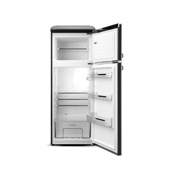 ETA Refrigerator | ETA253890020EN Storio Retro | Energy efficiency class E | Free standing | Combi | Height 148.2 cm | Fridge net capacity 170 L | Freezer net capacity 45 L | 38 dB | Black