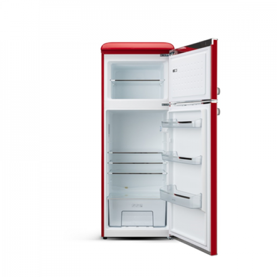 ETA Refrigerator | ETA253490030EN Storio Retro | Energy efficiency class E | Free standing | Height 148.2 cm | Double Door | Fridge net capacity 170 L | Freezer net capacity 45 L | Red | 38 dB