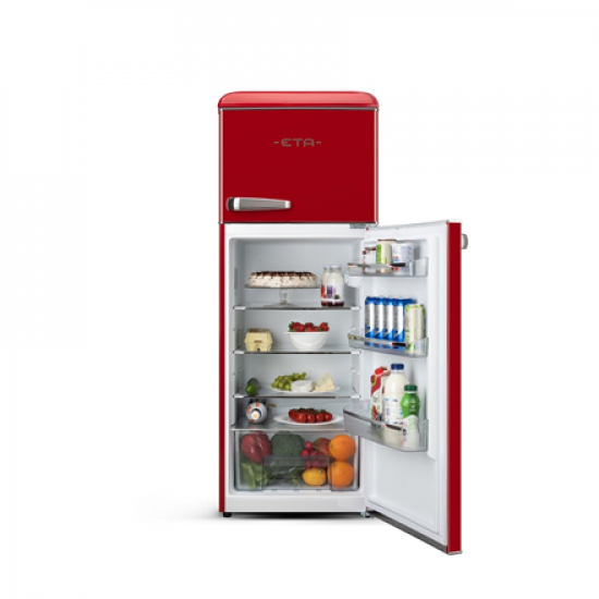 ETA Refrigerator | ETA253490030EN Storio Retro | Energy efficiency class E | Free standing | Height 148.2 cm | Double Door | Fridge net capacity 170 L | Freezer net capacity 45 L | Red | 38 dB