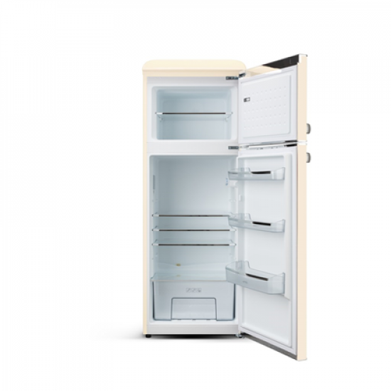 ETA Refrigerator | ETA253390040EN Storio Retro | Energy efficiency class E | Free standing | Height 148.2 cm | Double Door | Fridge net capacity 170 L | Freezer net capacity 45 L | 38 dB | Beige