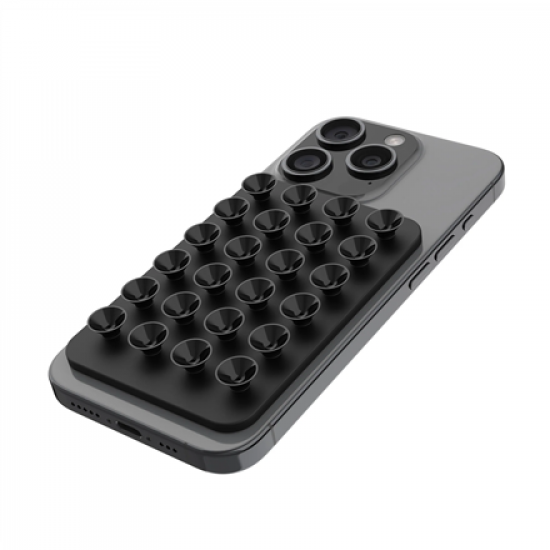 Fixed | MagSafe Holder With Suction Cups | MagMate | Apple | iPhone 12 and newer, or any phone with a MagSafe case | Liquid Silicone | Black