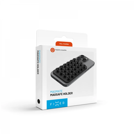 Fixed | MagSafe Holder With Suction Cups | MagMate | Apple | iPhone 12 and newer, or any phone with a MagSafe case | Liquid Silicone | Black