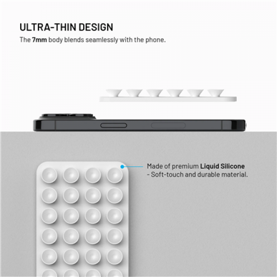 Fixed MagSafe holder with suction cups | Cup holder | Liquid silicone | White