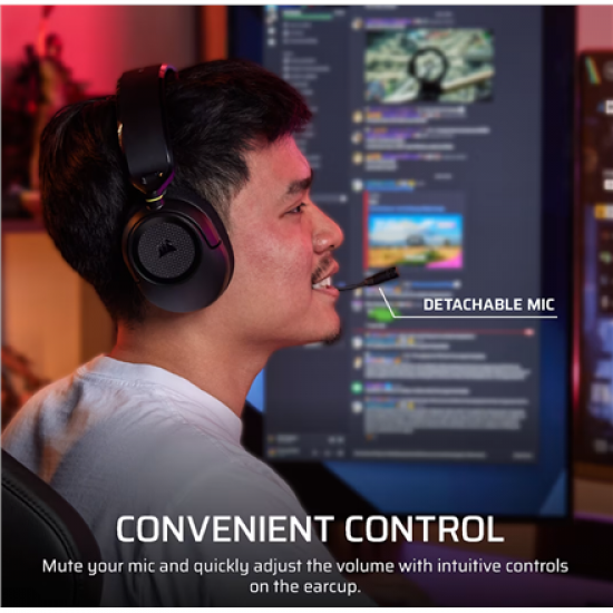 Corsair Gaming Headset | HS35 v3 | Bluetooth | Over-Ear | Microphone | Carbon | Wireless