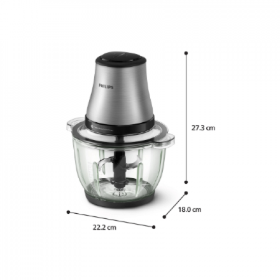 Philips HR1503/00 Series 3000 Chopper, 2 L, Stainless Steel