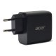 Acer 67W PD GaN Charger, 2 x USB C and 1 x USB A, EU Plug, 100W USB C cable, Black (Retail Pack)