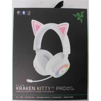 SALE OUT. Razer Kraken Kitty V3 Pro Headset, White | Razer Headset | Kraken Kitty V3 Pro | Bluetooth | Over-Ear | DAMAGED PACKAGING, DEMO