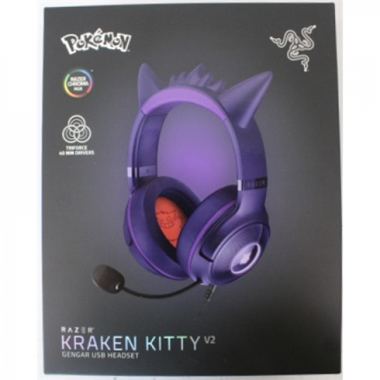 SALE OUT. Razer Kraken Kitty V2 Headset, Pokémon Gengar Ed. | Razer Headset | Kraken Kitty V2 | Yes | Wired | Over-ear | DEMO