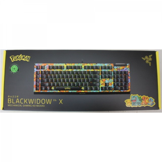 SALE OUT. SALE OUT. Razer BlackWidow V4 X | Mechanical Gaming Keyboard | Wired | US | Green Mechanical Switches | Pokémon Edition | DEMO