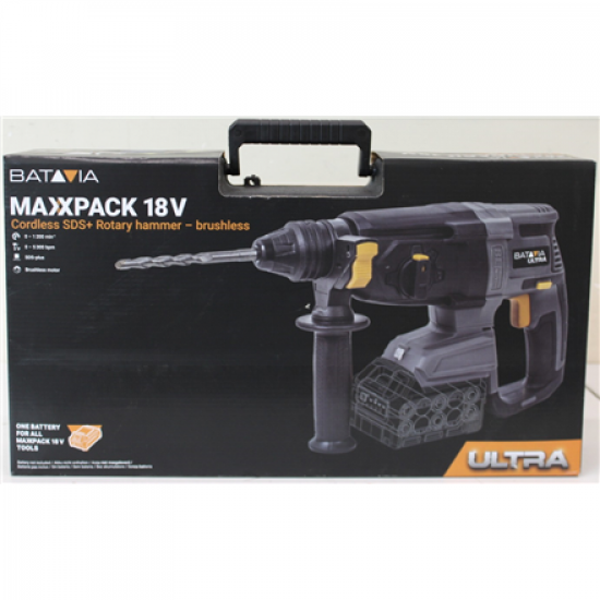 SALE OUT. Batavia 18V brushless hammer drill 2.2 J / SDS+ / Without battery and charger in BMC | Batavia B.V. 18V Cordless Brushless Rotary Hammer SDS+, Without Battery and Charger in BMC | DAMAGED PACKAGING