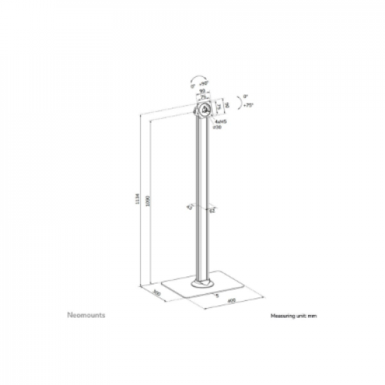 Neomounts Floor stand | Tilt, Rotate | FL15-627BL1 | Maximum weight (capacity) 3 kg | Black