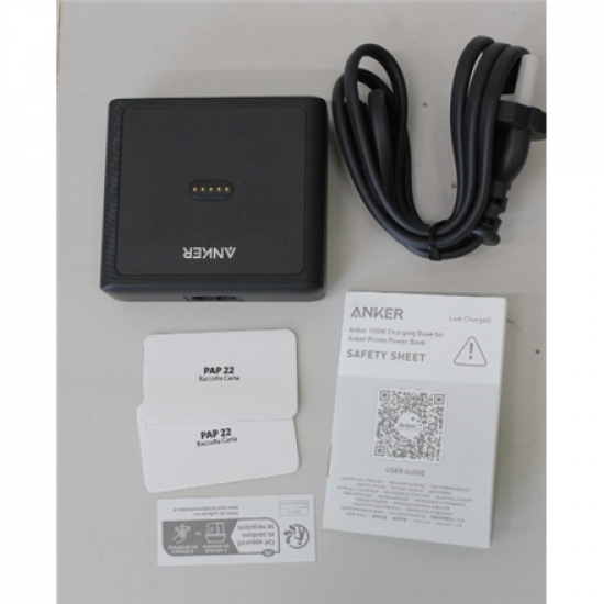 SALE OUT. Anker Prime Charging Base for Power Bank, 100W | A1902311 | Black | UNPACKED, DAMAGED PACKAGING, SCRATCHED