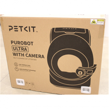 SALE OUT. PETKIT Automatic Cat Litter Box | Purobot Ultra | White | USED, SRATCHED, MISSIG INNER PACKAGING | 24 month(s)