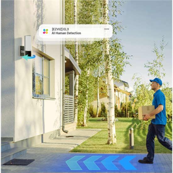 EZVIZ EL3 Smart Security Wall-Light Camera(3MP,2.8mm,2K,Wi-Fi 6,Human & Vehicle Detection,Color Night Vision,IP65)