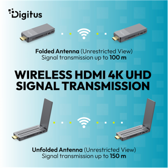 Digitus 4K Wireless HDMI Extender Set, 150 m, 4K/60Hz | DS-55359