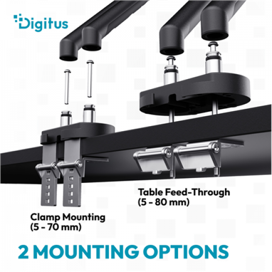 Digitus Desk Mount | Tilt, rotation, pivot | Dual design monitor mount, 2x 35