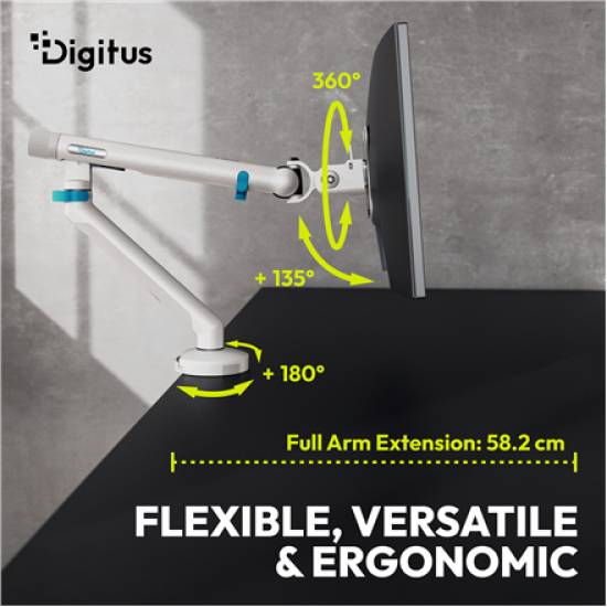Digitus Desk Mount | Tilt, rotation, pivot | Single design monitor mount | 35 