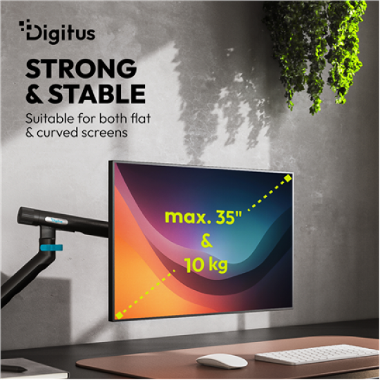 Digitus Desk Mount | Tilt, rotation, pivot | Single design monitor mount | 35 