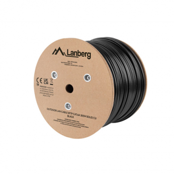Lanberg Lan Cable Cat.6A SFTP 305M Solid Outdoor CU Black Fluke Passed | Lanberg