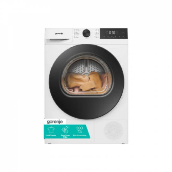 Gorenje Dryer Machine DG2P7E, E, Front loading, 7 kg, Heat pump, Depth 51 cm, White