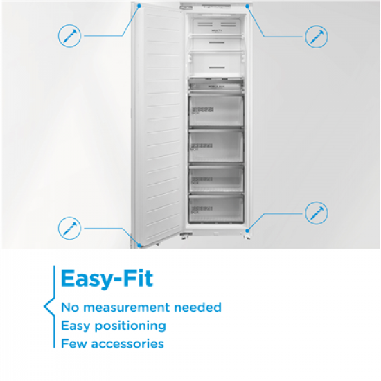 Midea MDRE271FGE01 Refrigerator, E, Built-in, Combi, Height 178.5 cm, Fridge net 192L, Freezer 79L, White