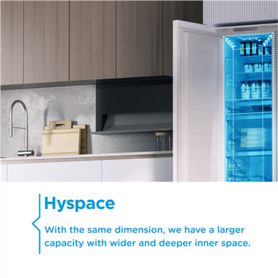 Midea MDRE271FGE01 Refrigerator, E, Built-in, Combi, Height 178.5 cm, Fridge net 192L, Freezer 79L, White