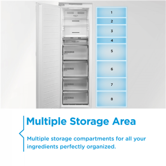 Midea MDRE271FGE01 Refrigerator, E, Built-in, Combi, Height 178.5 cm, Fridge net 192L, Freezer 79L, White