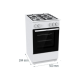 Gorenje GG5A10WFFM Cooker, Gas hob, Gas oven, Width 50 cm, White
