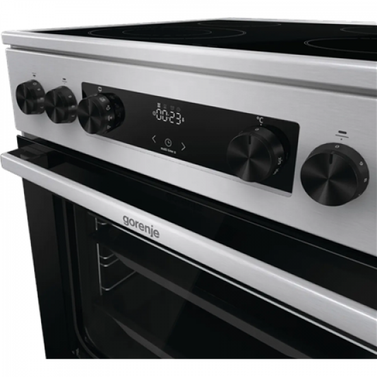 Gorenje GECS6C70XC Cooker, Ceramic hob, Electric oven, Width 60 cm, Stainless Steel