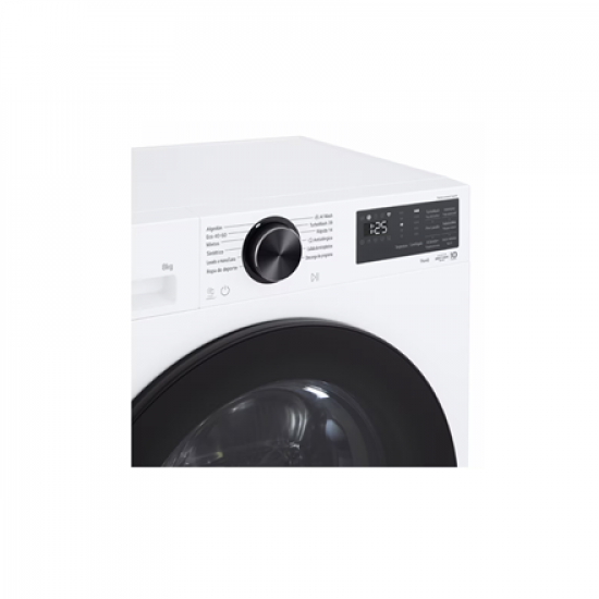 LG F2X50S8TLB Washing Machine, Front Load, Capacity 8 kg, Spin speed 1200 rpm, White