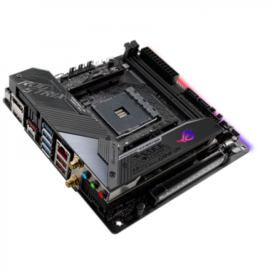 Asus ROG STRIX X570-I GAMING | Processor family AMD | Processor socket AM4 | DDR4 | Supported hard disk drive interfaces SATA, M.2 | Number of SATA connectors 4