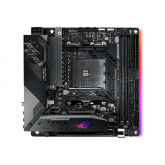 Asus ROG STRIX X570-I GAMING | Processor family AMD | Processor socket AM4 | DDR4 | Supported hard disk drive interfaces SATA, M.2 | Number of SATA connectors 4